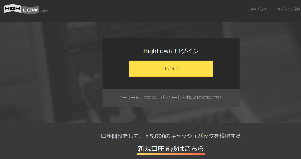 ハイローオーストラリアでは4種類の取引が行えます